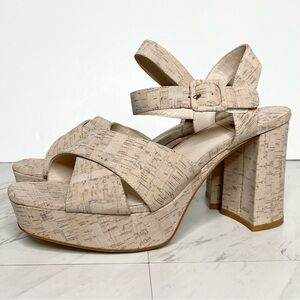 Jeffery Campbell Amma Cork Platform Heeled Sandal 10